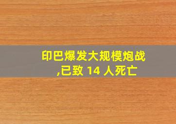 印巴爆发大规模炮战,已致 14 人死亡